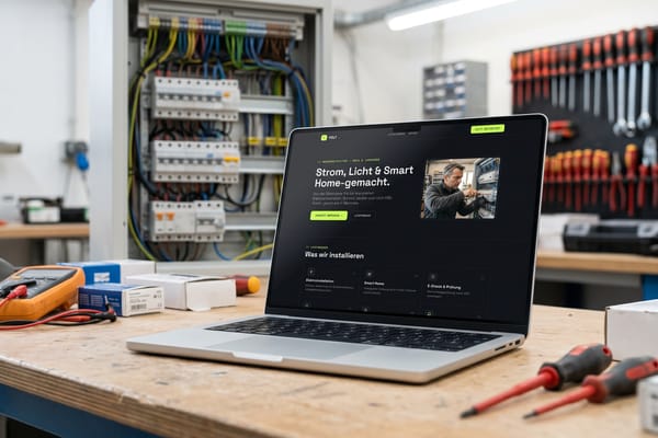 Beispiel-Website für einen Elektrobetrieb