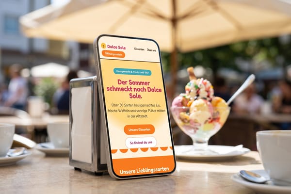 Beispiel-Website für ein Eiscafé