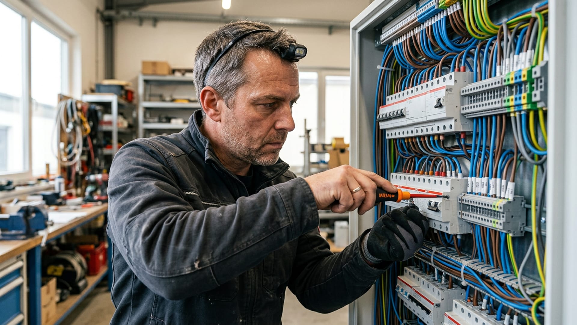 Elektriker bei der Arbeit
