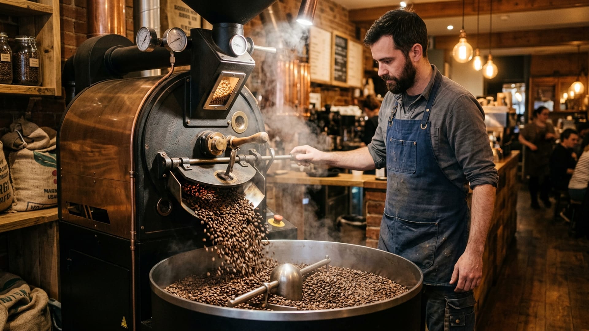 Kaffeeröster in Aktion