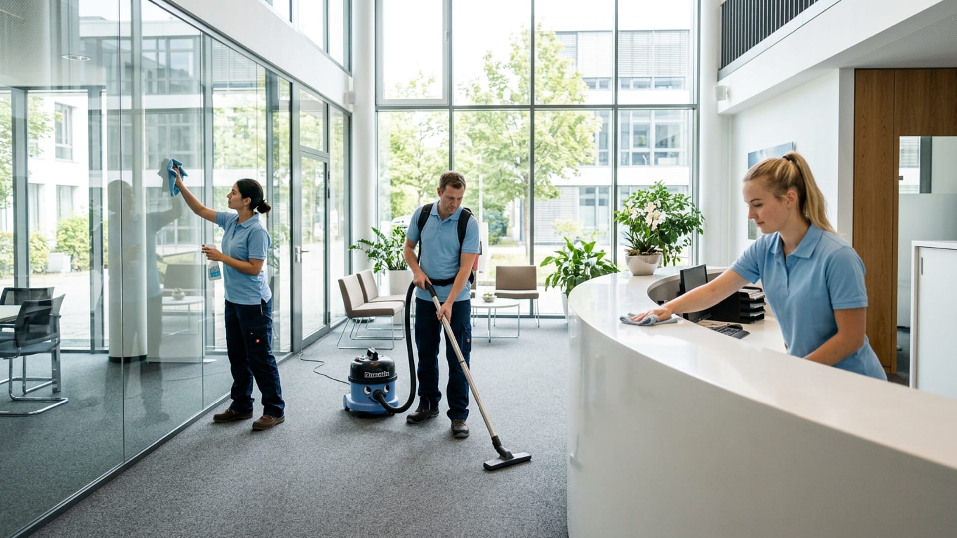 Reinigungsteam im Einsatz