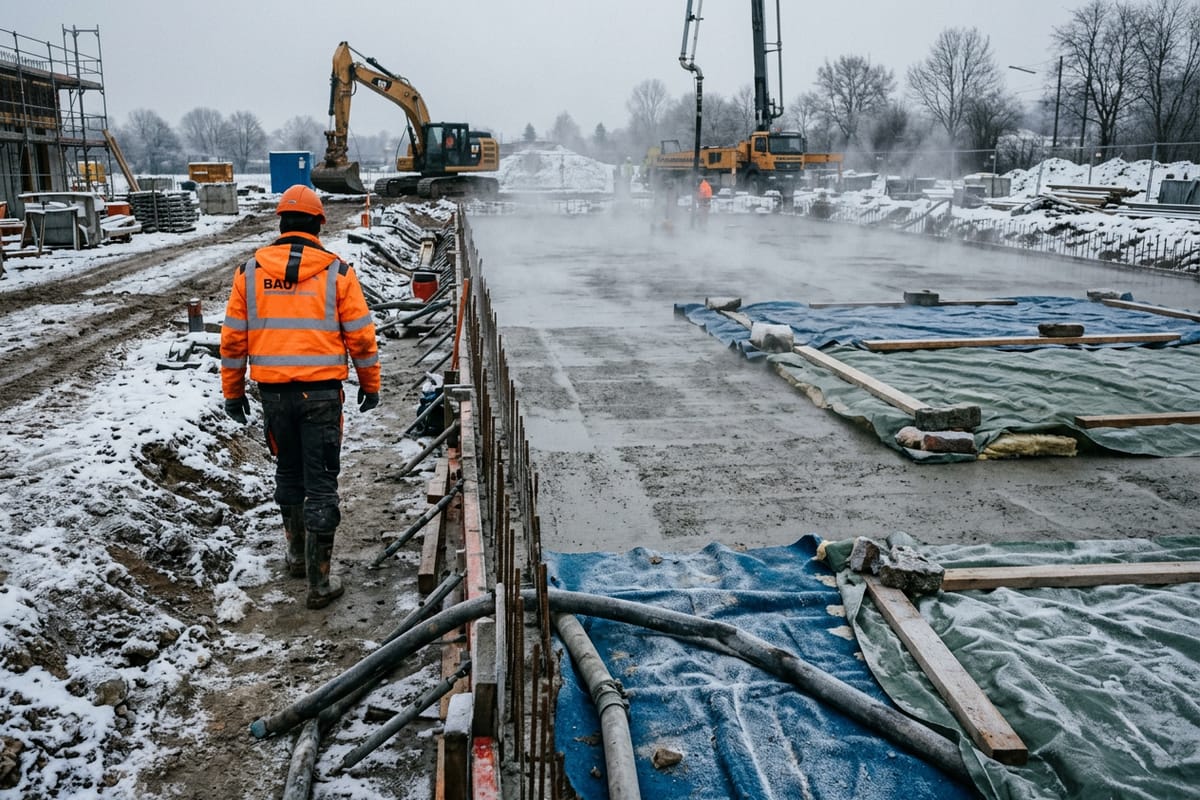 Rohbau im Winter: Betonieren bei Frost